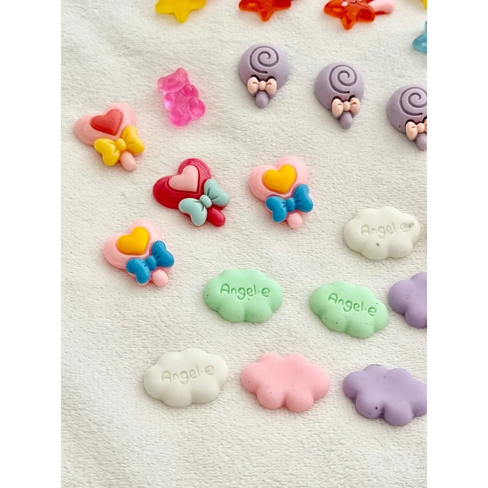 34pc Kawaii Flat Back Charms Candy Stars Clouds Cupcakes DIY Crocs Craft Lot